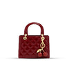 Luxury red Quilted Mini Handbag with Cherry Charm