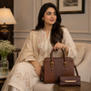 Ladies tote bag and clutch set