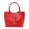 H&C PU Leather Handbag with Tassel & Circular Handles