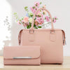 Elegant women’s PU leather handbag and wallet set