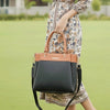 Stylish Two-Tone PU Leather Handbag for Women