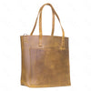 premium brown leather tote bag for women